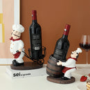 Wine Bottle Holder Of Vertical Chef In Resin For Bar Dining Table Living Room Decorations