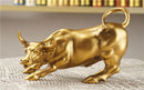 Vilead Resin Gold Wall Street Bull OX Statue Ornament Office Desk Decorative Living Room Interior Home Decoration Accessories