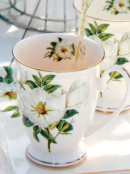 Luxury British Style Coffee Cup – High Quality Ivory Porcelain Ceramic Mug for Afternoon Tea and Office