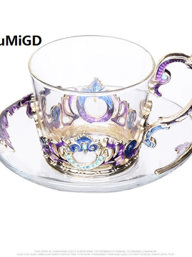 201-300ml enamel coffee cup set dish Saucer  Set European style mug cup tea cup tea set