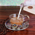 201-300ml enamel coffee cup set dish Saucer  Set European style mug cup tea cup tea set