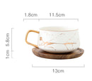 Luxury Nordic Marble Ceramic Coffee Cups And Saucer With Spoon Set For Tea Milk