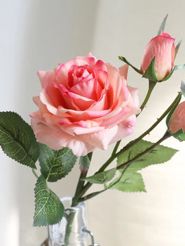 Artificial Flowers of Rose 5Pcs Real Touch for Home Decoration Wedding Bridal Bouquet