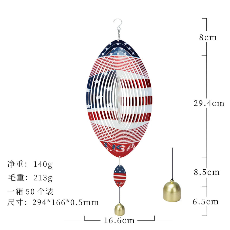 Garden wind spinner Independence Day July 4th Patriotic Decoration automatic wind spinner