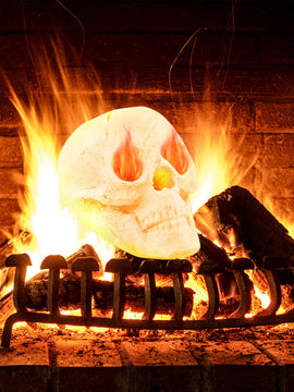 Halloween Fire Pit Skull Halloween Decoration-Beige