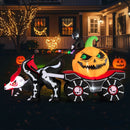 10.2 Feet Long Halloween Inflatable Carriage with Pumpkin and 2 Ghosts