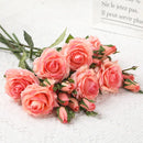 Artificial Flowers of Rose 5Pcs Real Touch for Home Decoration Wedding Bridal Bouquet