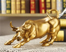 Vilead Resin Gold Wall Street Bull OX Statue Ornament Office Desk Decorative Living Room Interior Home Decoration Accessories