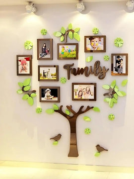 3D Family Tree Photo Frame Wall Stickers Living Room Bedroom Wall Decor Stickers Photo Wall Decals TV Background Wallpaper Mural