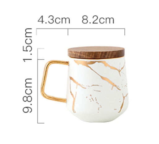 Luxury Nordic Marble Ceramic Coffee cups Condensed Coffee Mugs Cafe Tea breakfast Milk Cups Saucer Suit with Dish Spoon Set Ins