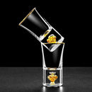 24K Gold Foil Crystal Liquor Spirits Shot Glass Bar High Grade Golden Sake Vodka Small Shots Wine Glasses Cup Vasos De Cristal