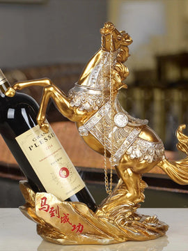 Wine Rack In European Style With Horse For Home Decoration In A Creative Way