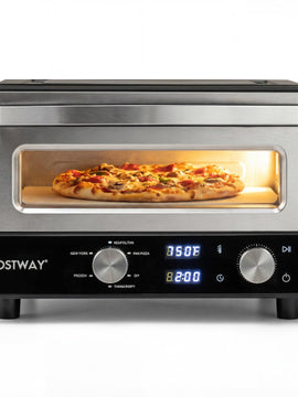Indoor Electric Pizza Oven Countertop Pizza Oven for 12 Inch Pizzas-Black
