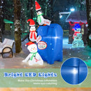 6 Feet Lighted Christmas Inflatable Penguins and Snowman with Built-in LED Lights