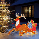 LED Lighted Christmas Reindeer and Santas Sleigh