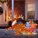 LED Lighted Christmas Reindeer and Santas Sleigh