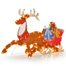 LED Lighted Christmas Reindeer and Santas Sleigh