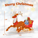 LED Lighted Christmas Reindeer and Santas Sleigh