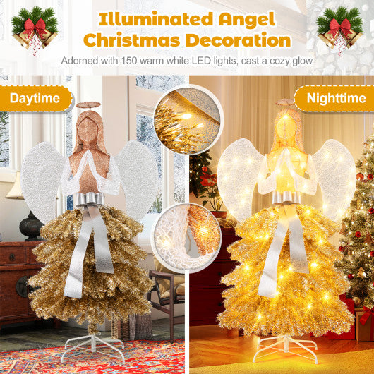 5 FT Pre-lit Mannequin Artificial Christmas Tree Dress Form Xmas Tree