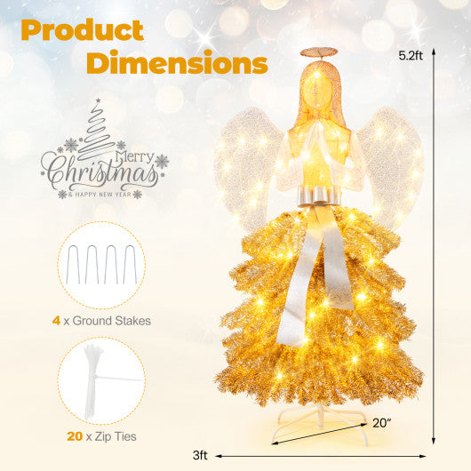 5 FT Pre-lit Mannequin Artificial Christmas Tree Dress Form Xmas Tree