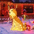 Lighted Christmas Dog with LED Lights Ground Stakes and Cable Tiers