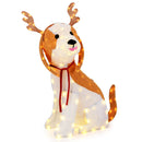 Lighted Christmas Dog with LED Lights Ground Stakes and Cable Tiers