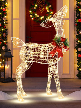 34.5 Inch Lighted Christmas Reindeer Decoration with 50 Warm White LED Lights