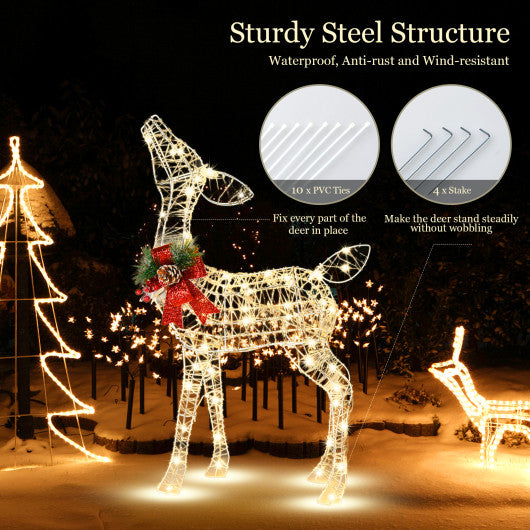 34.5 Inch Lighted Christmas Reindeer Decoration with 50 Warm White LED Lights