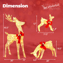 3-Piece Pre-Lit Christmas Deer Family Set