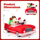 7.7 Feet Long Christmas Inflatable Santa Claus and Reindeer Riding Red Car with Gift Bag and 9 LED White Lights