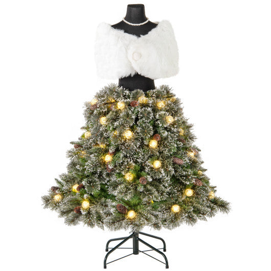 5 FT Pre-lit Mannequin Artificial Christmas Tree Dress Form Xmas Tree