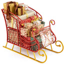 3 FT Christmas Metal Sleigh Decoration Santa Sleigh with 2-Tier Storage Shelf