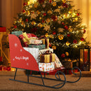 3 FT Christmas Metal Sleigh Decoration Santa Sleigh with 2-Tier Storage Shelf