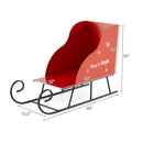 3 FT Christmas Metal Sleigh Decoration Santa Sleigh with 2-Tier Storage Shelf
