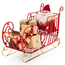 3 FT Christmas Metal Sleigh Decoration Santa Sleigh with 2-Tier Storage Shelf