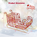 3 FT Christmas Metal Sleigh Decoration Santa Sleigh with 2-Tier Storage Shelf