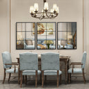 3-Layered Decorative Wall Mirror with Metal Frame for Dining Living Room