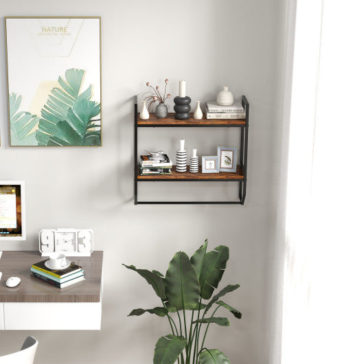 Wall Mounted Towel Shelf with Adjustable Towel Bar and Movable Hooks No Assembly Required
