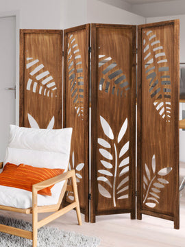 Room Divider 5.6 FT Folding Partition Stand with Double Action Metal Hinges
