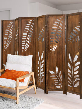 Room Divider 5.6 FT Folding Partition Stand with Double Action Metal Hinges