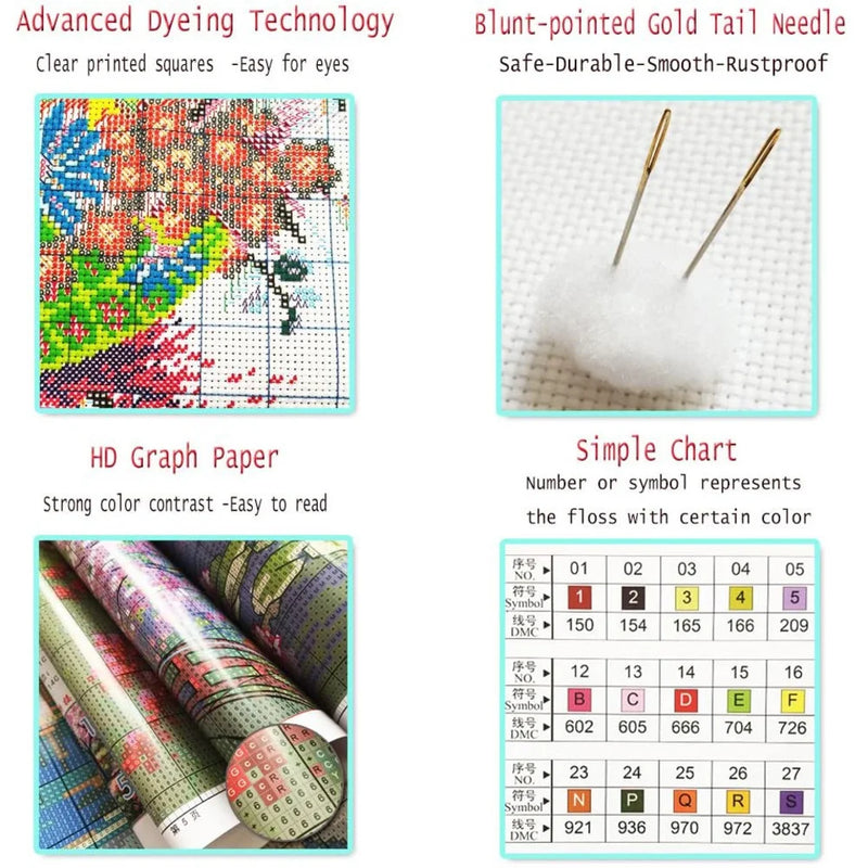 Needlework Embroidery Set Bishop Queen Printed Canvas Cross Stitch DIY Home Decoration