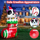 Outdoor Decoration of Cute Inflatable Dog in Stocking by OurWarm 6FT Light Up Christmas for Holiday Parties