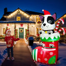 Outdoor Decoration of Cute Inflatable Dog in Stocking by OurWarm 6FT Light Up Christmas for Holiday Parties