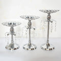 Silver Decorative Candle Holders Crystal Wedding Table Centerpieces Flower Vase Candlelight Dinner Lantern Holder Candelabros