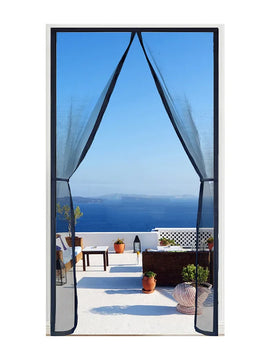 Insect-Proof Magnetic Screen Door – Black Mesh Curtain for Mosquito & Fly Protection Indoors
