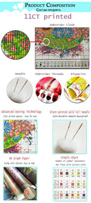 Beginner Embroidery Kit with White Flower Design – DIY Needlework Craft for Adults & Home Decoration