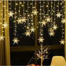 LED Fairy Curtain Lights with Snowflakes Flashing Christmas String Lights 3.2M Waterproof for Holiday Party Wedding Xmas Decoration