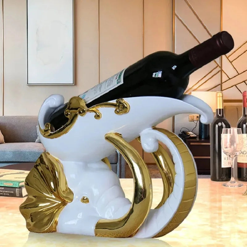 Elephant Red Wine Holder living room luxury wine cabinet decorations High foot wine glass holder household wine bottle rack