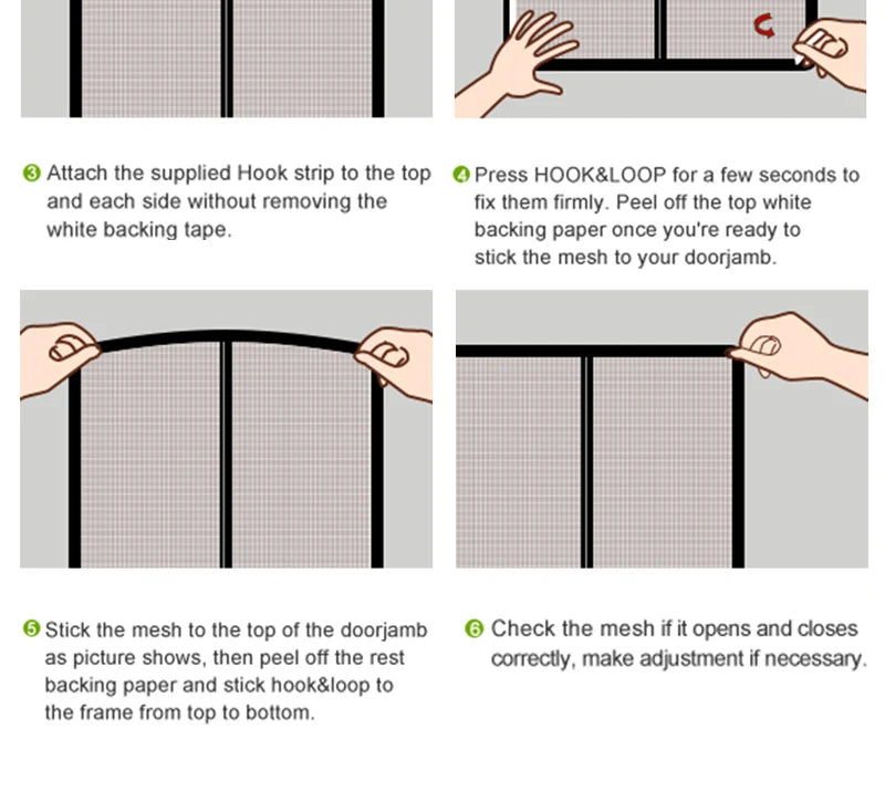 Insect-Proof Magnetic Screen Door – Black Mesh Curtain for Mosquito & Fly Protection Indoors