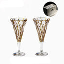 Crystal Glass Golden Red Wine Glass High Foot Wine Cup High-end Wine Set Gift Box Set Pair Cup